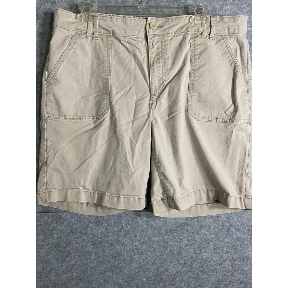 Lee Womens Khaki Tan Regular Fit Mid Rise‎ Chino Shorts Size 16 Medium 4623924